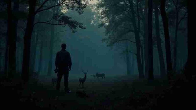 Examining the narratives surrounding hunting and conservation, Concept art for illustrative purpose, tags: jagd - Monok