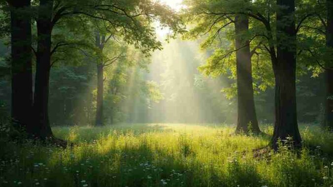 Nature's influence on well-being and development, Concept art for illustrative purpose, tags: und - Monok